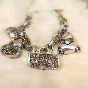 Vintage silver charm bracelet